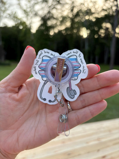 ID Holder/Badge Reel/Popsocket - New Mama Nurse Bow