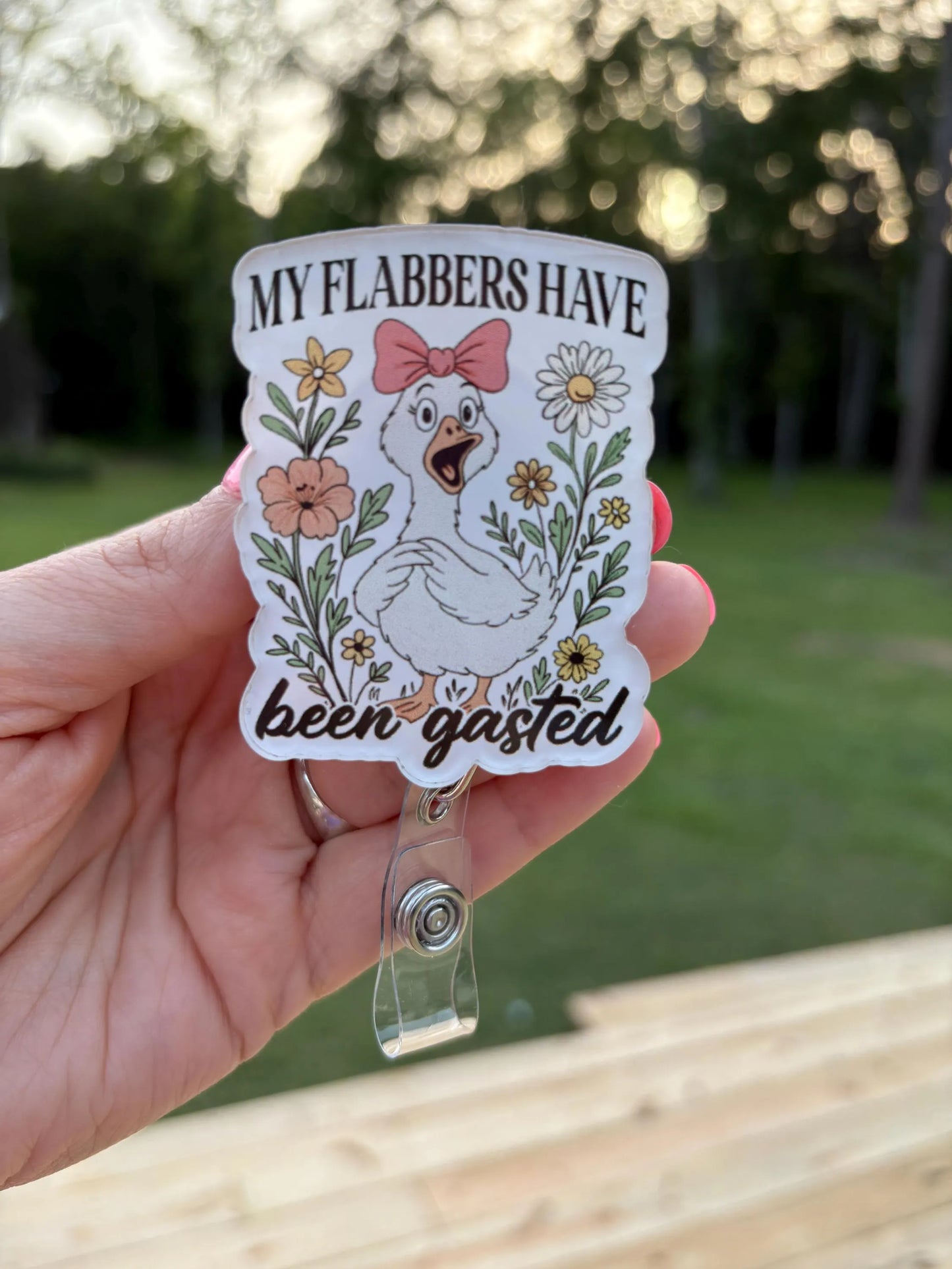 ID Holder/Badge Reel/Popsocket - Flabbergasted Duck