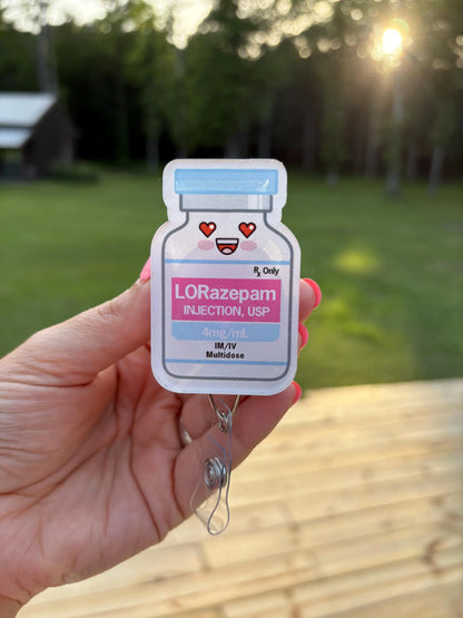 ID Holder/Badge Reel/Popsocket - Lorazepam Vial