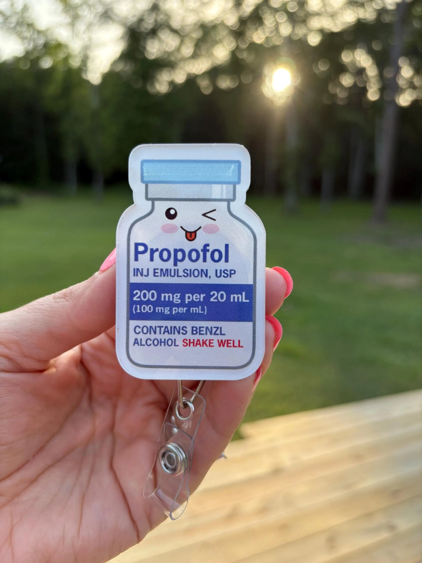 ID Holder/Badge Reel/Popsocket - Propofol Vial