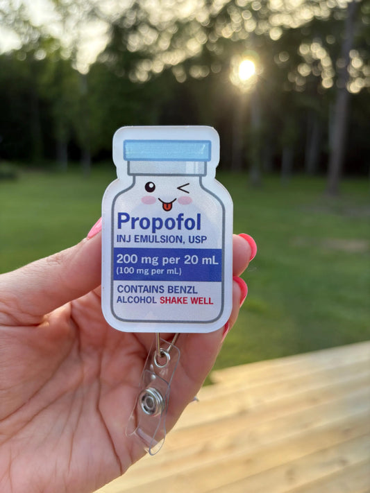 ID Holder/Badge Reel/Popsocket - Propofol Vial