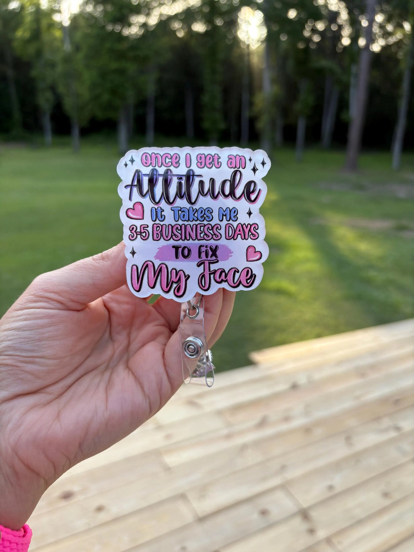 ID Holder/Badge Reel/Popsocket - Funny Attitude