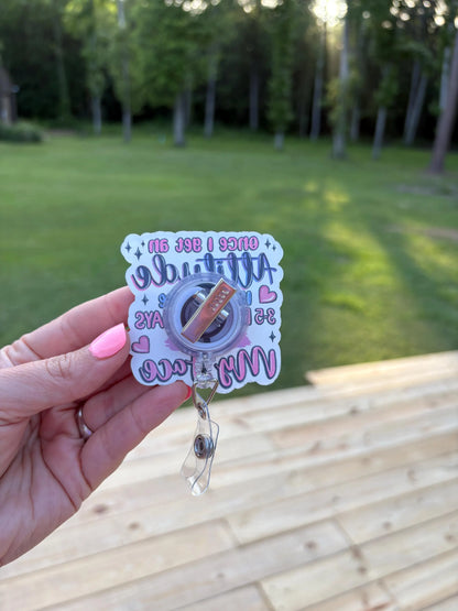 ID Holder/Badge Reel/Popsocket - Funny Attitude