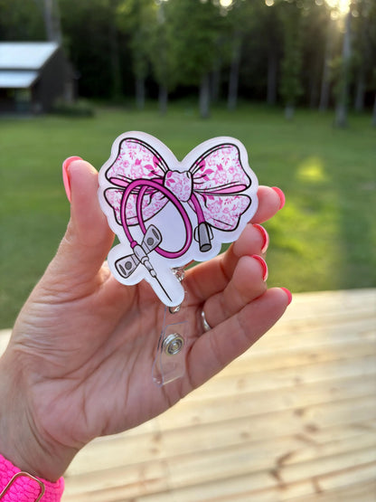 ID Holder/Badge Reel/Popsocket - Phlebotomist Bow