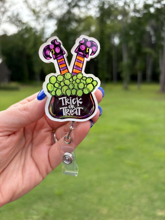 ID Holder/Badge Reel/Popsocket - Witch Legs Cauldron