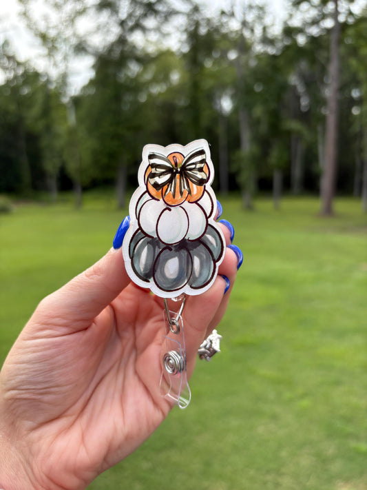 ID Holder/Badge Reel/Popsocket - Stacked Pumpkin Trio