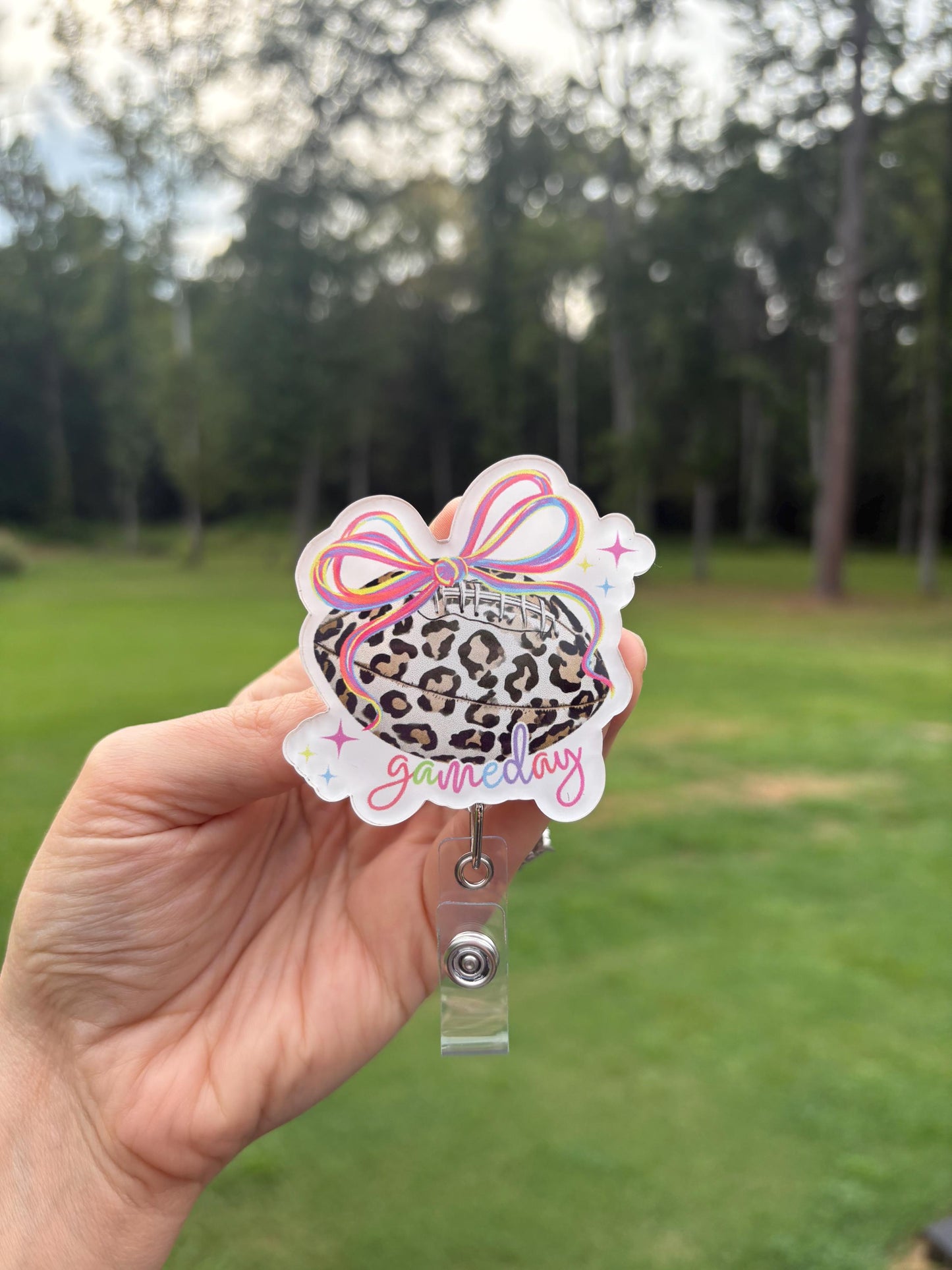 ID Holder/Badge Reel/Popsocket - Leopard Gameday