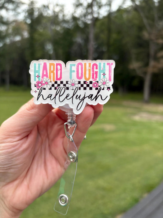 ID Holder/Badge Reel/Popsocket - Hard Fought Hallelujah