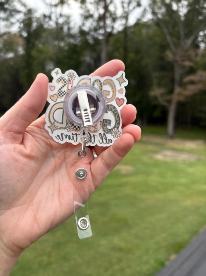 ID Holder/Badge Reel/Popsocket - God Is Good Leopard