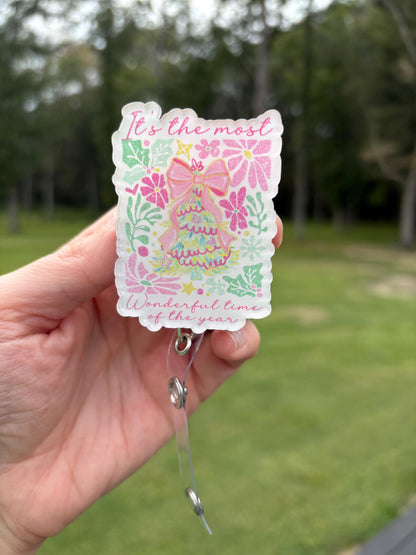 ID Holder/Badge Reel/Popsocket - Most Wonderful Time of the Year