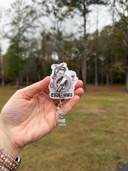 ID Holder/Badge Reel/Popsocket - Completely Unhinged Retro Housewife Humor