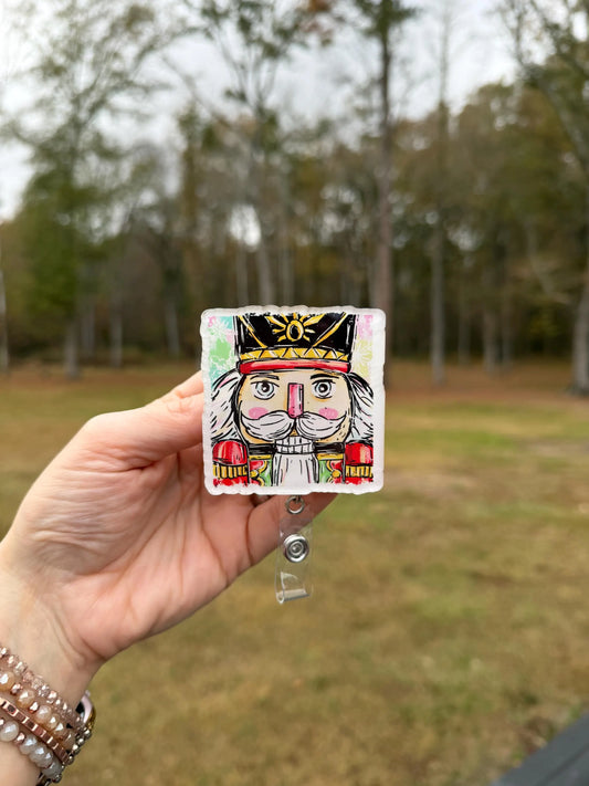 ID Holder/Badge Reel/Popsocket - Nutcracker Christmas