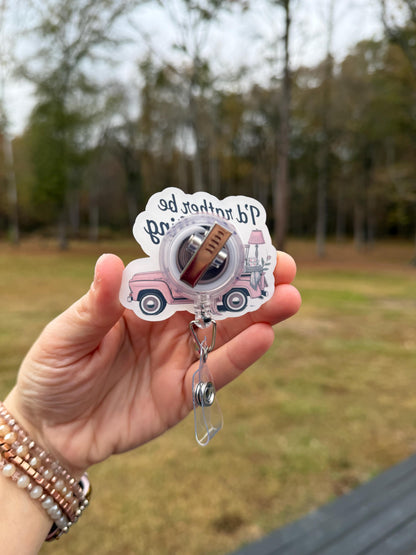 ID Holder/Badge Reel/Popsocket - I'd Rather Be Thrifting