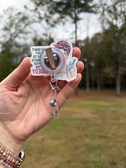 ID Holder/Badge Reel/Popsocket - Recover From This Tragedy Retro Housewife