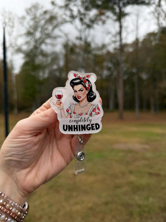 ID Holder/Badge Reel/Popsocket - Completely Unhinged Retro Housewife Humor