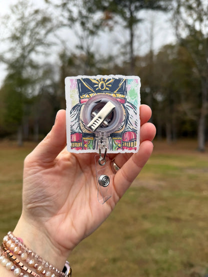 ID Holder/Badge Reel/Popsocket - Nutcracker Christmas